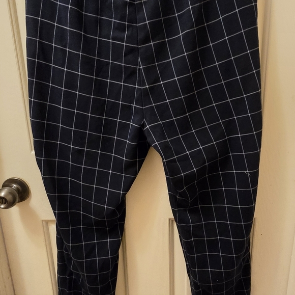 J. Jill Women's Essential Cotton Stretch  Navy Windowpane Pants 18P - Picture 4 of 4